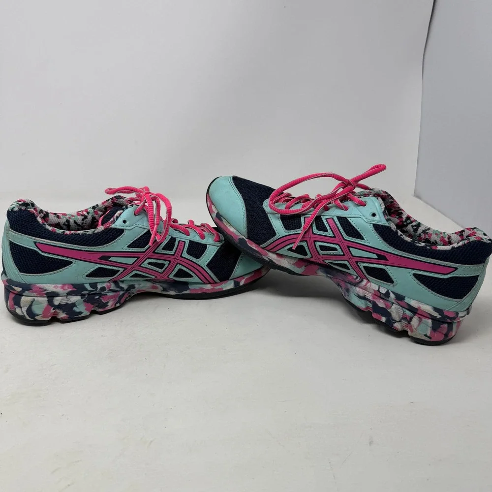 ASICS Gel-Frantic 7 Womens Running Shoes Navy Blue Pink T3A6Q Size 8.5